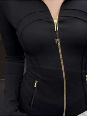 lululemon athletica Black Jacket with Gold Zippers